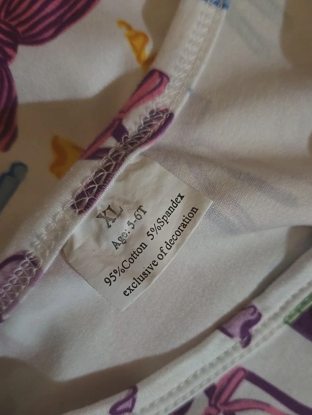 Girls' 5/6 Multicolor Bow Print Short Sleeve Dress